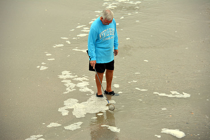 Shelling on the beach at Myrtle Beach State Park